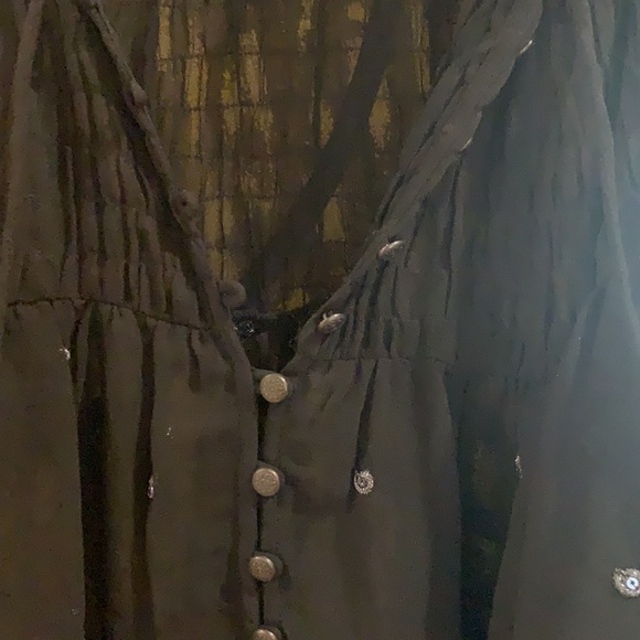 Sheer black peasant top. Embellished. - Picture 4 of 4